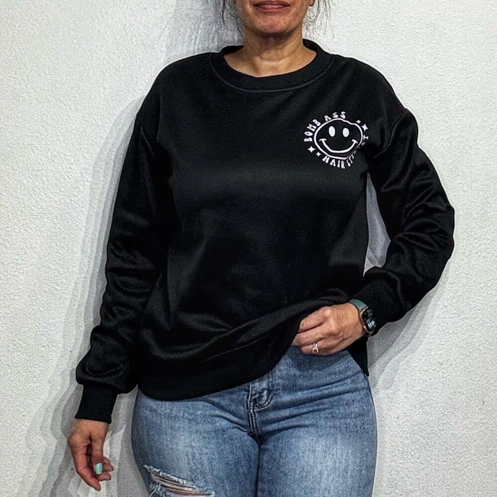 Black Graphic Crewneck Sweatshirt Sz M NWOT